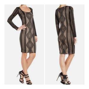 BCBGMAXAZRIA BLACK TANYA LACE LONG SLEEVE DRESS TAP6U744 SIZE S. New w/o tags